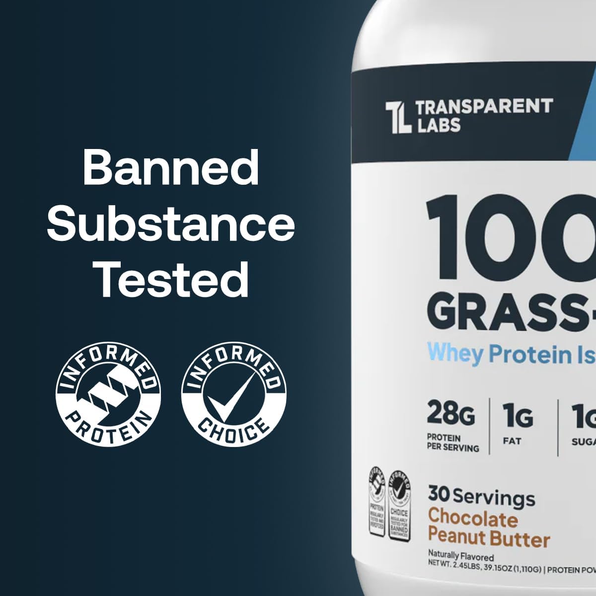 Grass-Fed Whey Protein Isolate 2LB